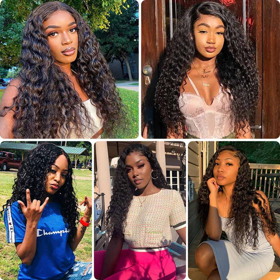 36Inch Deep Wave Gluelss Wig 5x5 Wear