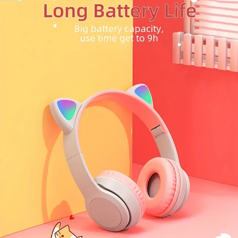 Cute Cat Ear Bluetooth Compatible Headset