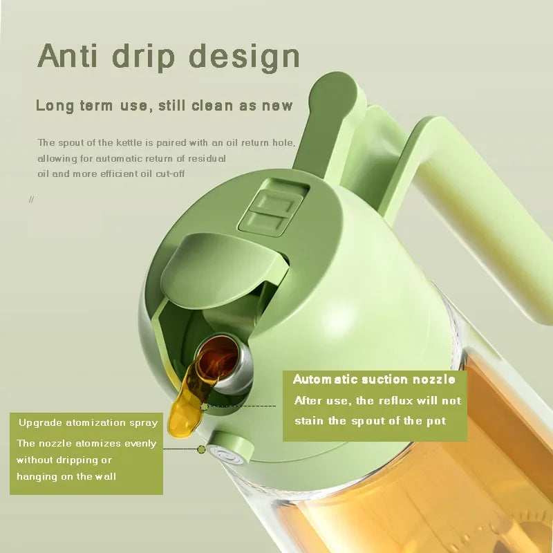 Glass Oil Spray Bottle Multifunctional Kitchen Dual-use Oil Bottle