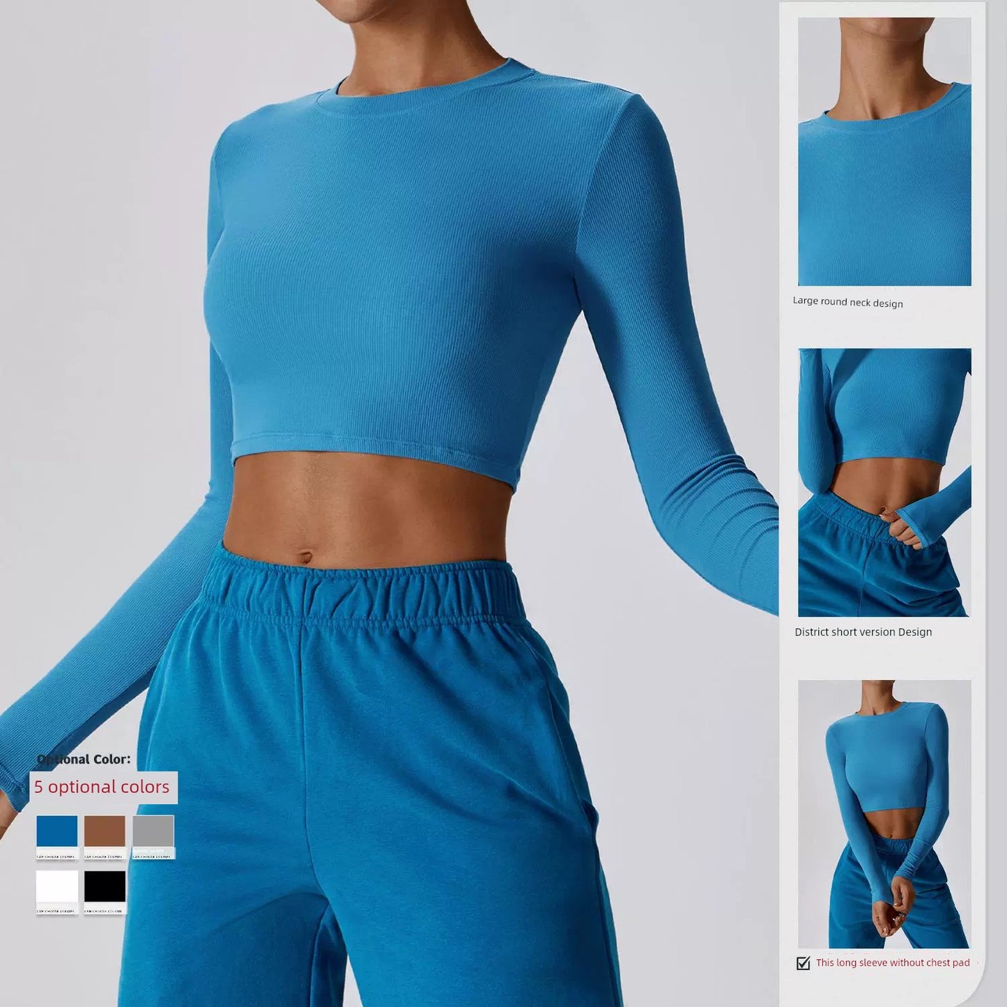 2023 Casual Running Exercise T-shirt Long Sing Light