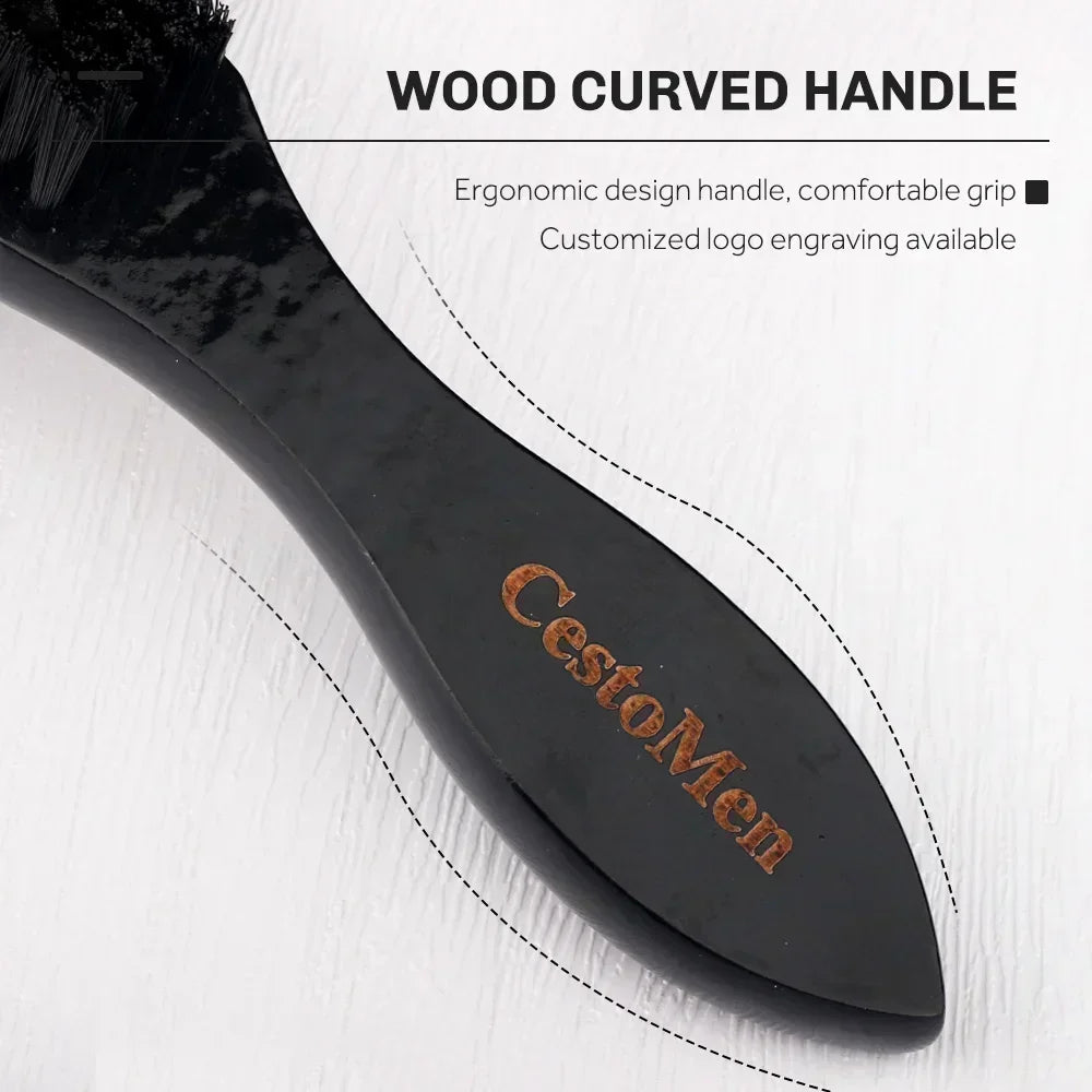 CestoMen Soild Wood Professional Fade Brush Barber For Men