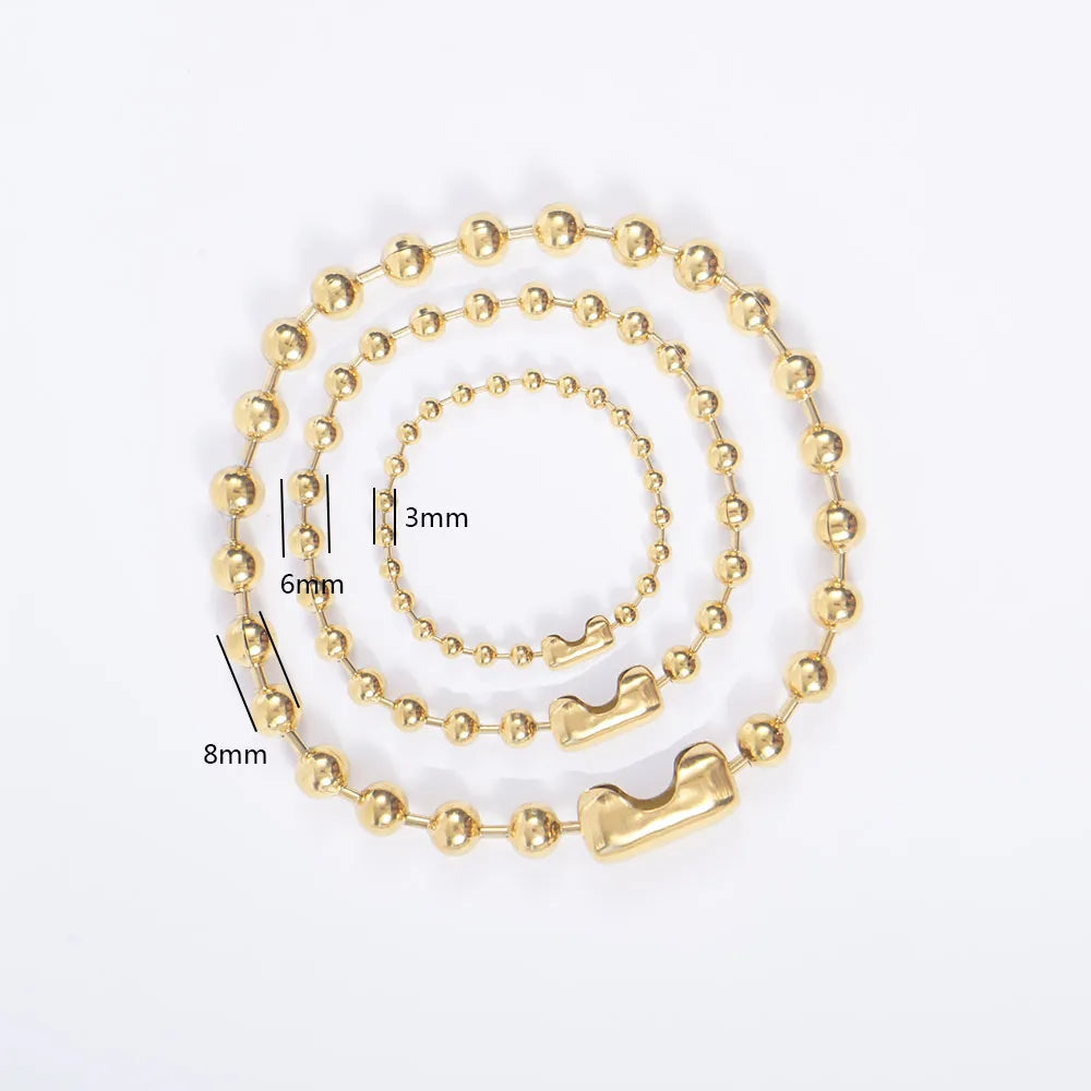 3/6/8mm Stainless Steel Ball Bead Neck Chain Choker For Jewelry