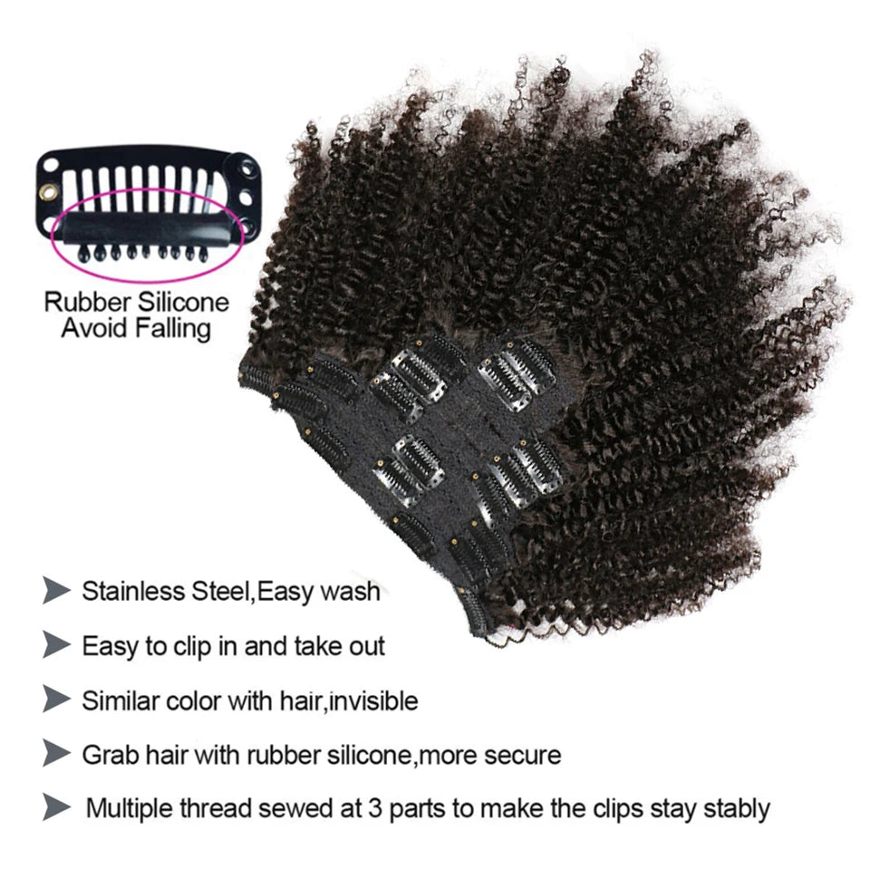 Maxine 4A 4B Hair Kinky Curly Clip In Hair Curly