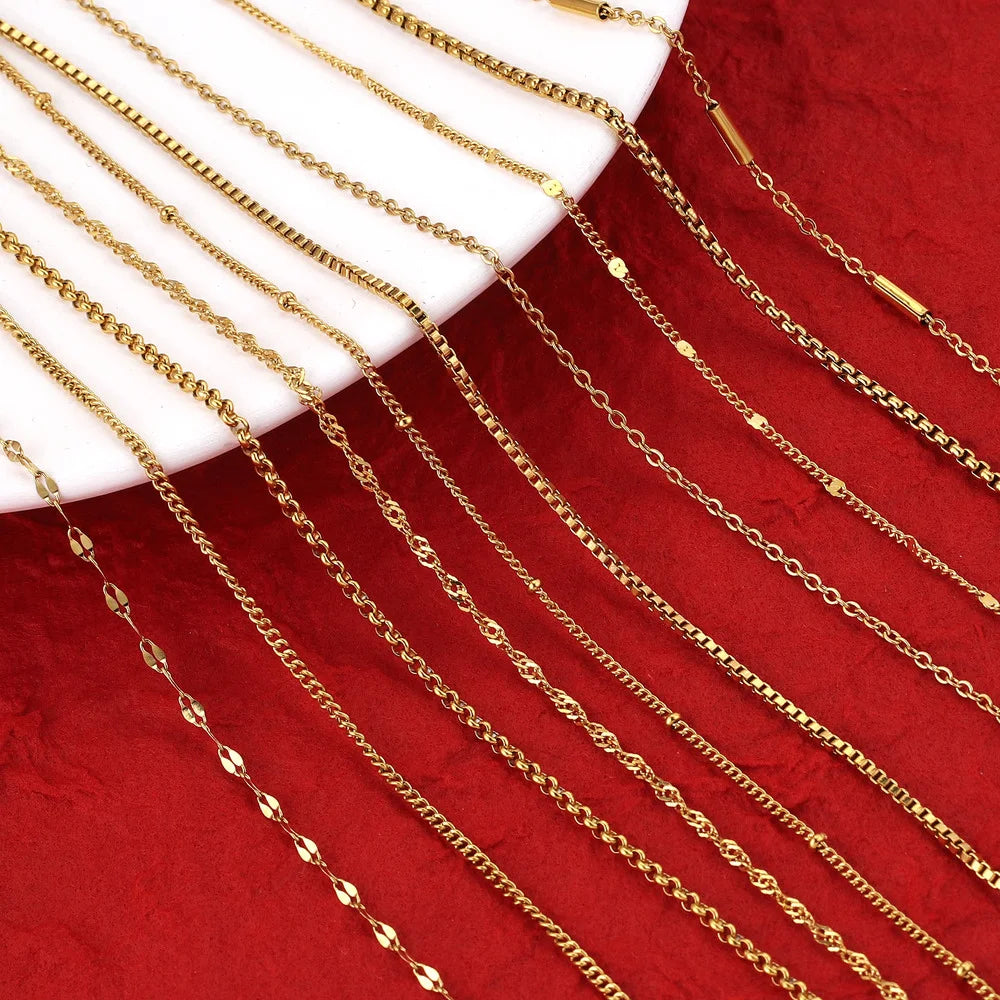 5pcs Stainless Steel Bjustable Chain Lobster Clasp