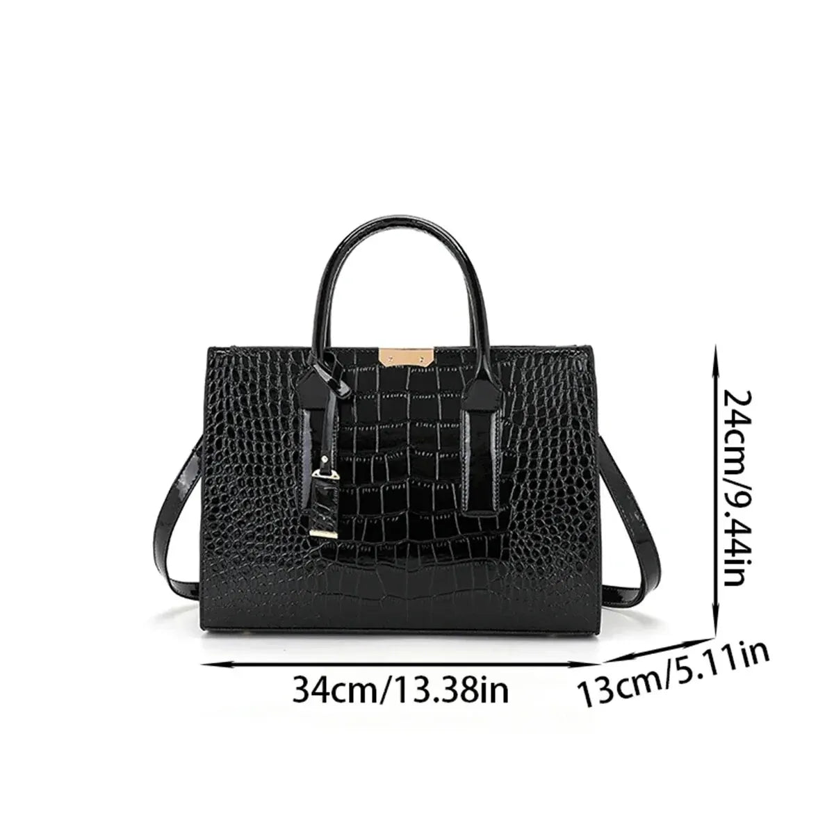Luxury Handbag Crocodile PU Patent Leather Crossbody Bag