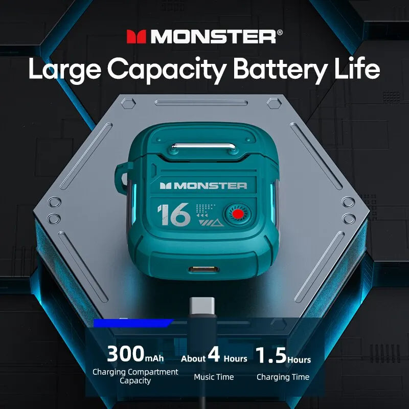 Monster XKT16 Wireless Earphones Bluetooth 5.3 Gaming