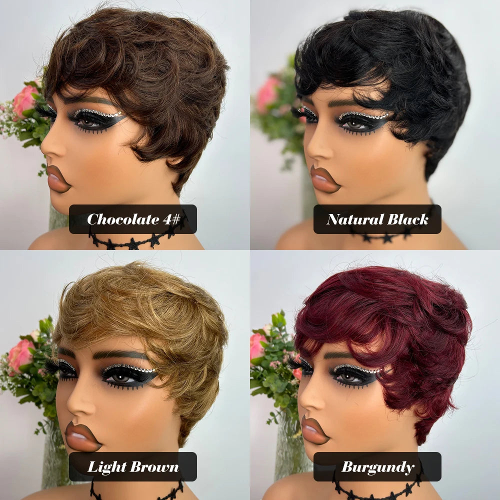 Short Human Hair Wigs Pixie Cut