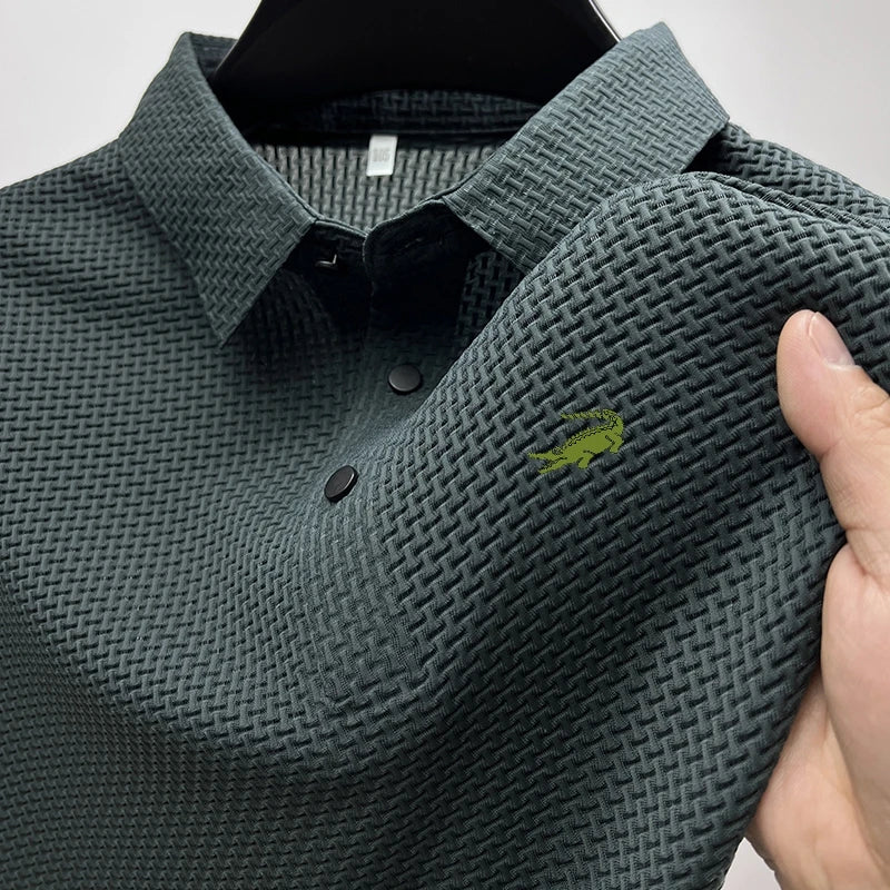 Men's Embroidery Brand High Quality Knitted Ice Cool