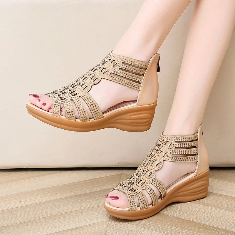Crystal Sandals Shoes Comfortable Flat Stylish Sandals