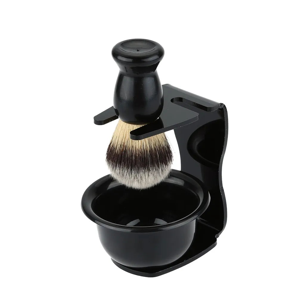 Shaving Brush Set, 3-in-1 Shaving Set with Shaving Brush, Shaving Bowl and Shaving Stand, Father's Day Men's Shaving Gift Set