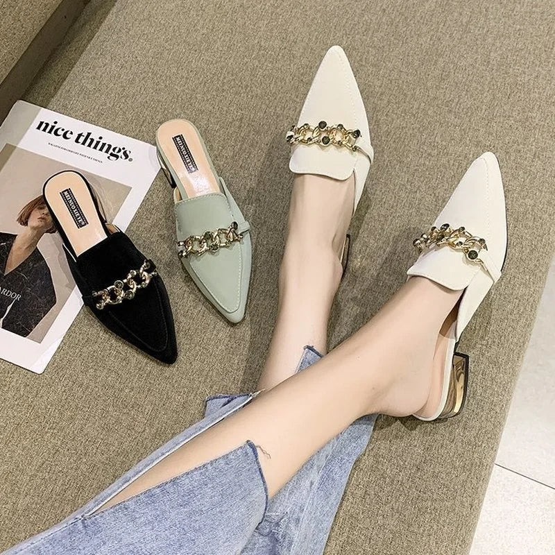 Slippers Women 2021 New Chain Mules Women Slides
