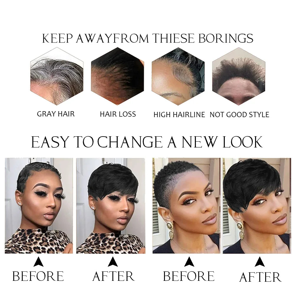 Short Human Hair Wigs Pixie Cut