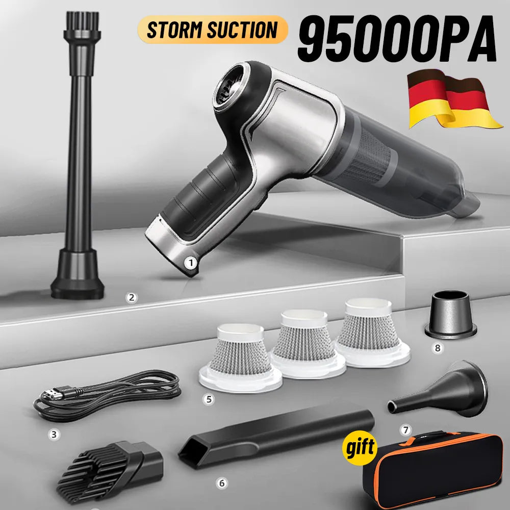 95000Pa Wireless Car Vacuum Cleaner Car Dual Use Mini Vacuum