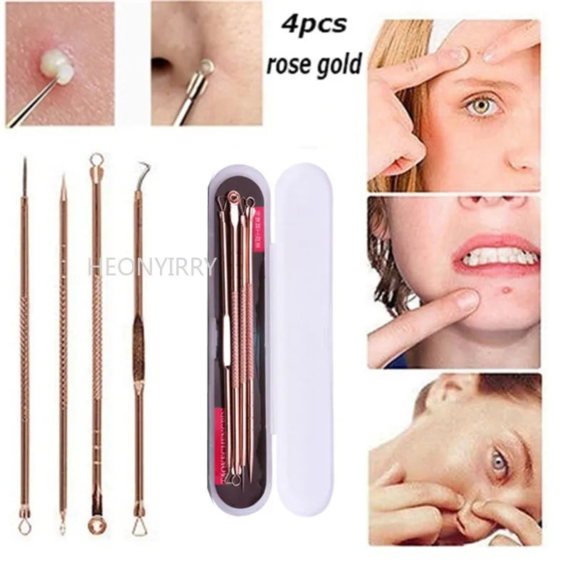 4PCS Acne Blackhead Comedone Black Spot Pimplore Cleanser Needle Hook