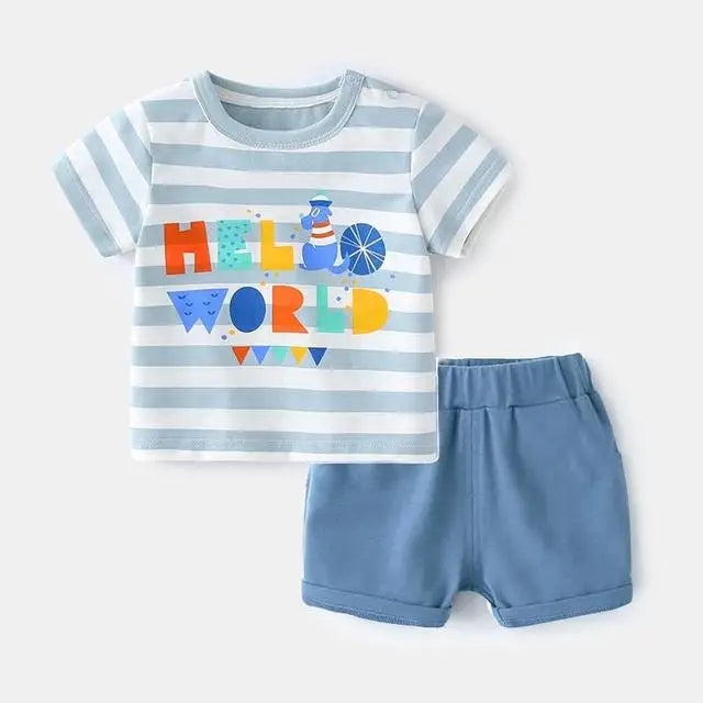 Brand Cotton Baby Sets Leisure Sports Boy T-shirt + Shorts Sets Toddler Clothing Baby Boy Clothes