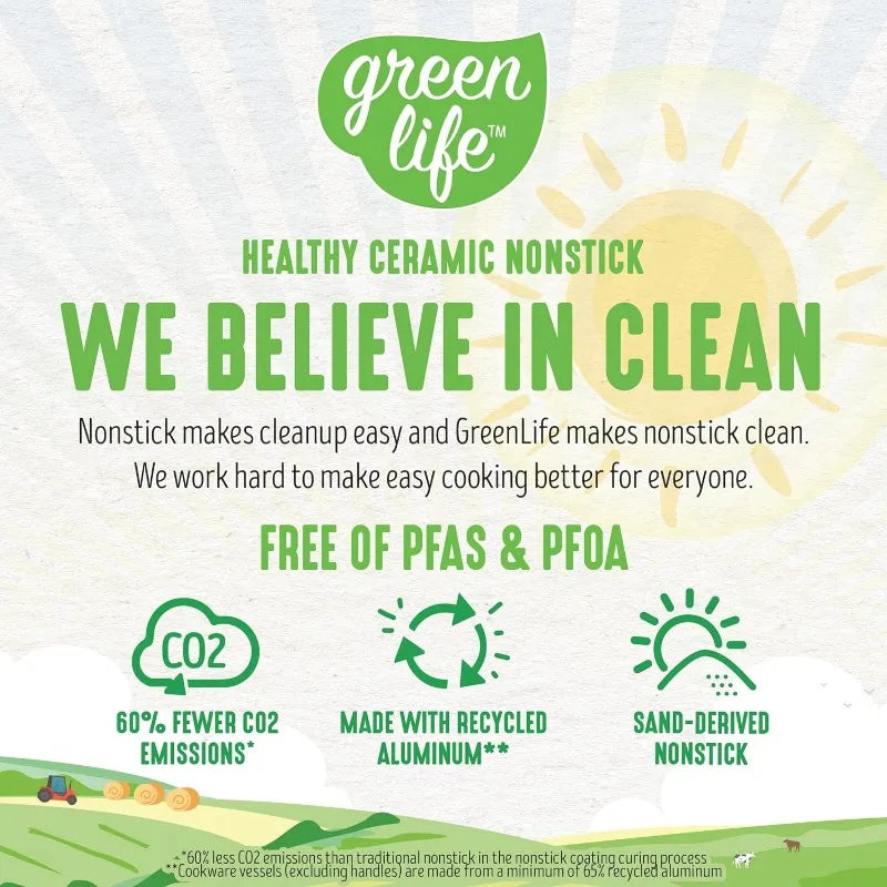 GreenLife Soft Grip Healthy Ceramic Nonsauce Saute Pans Set