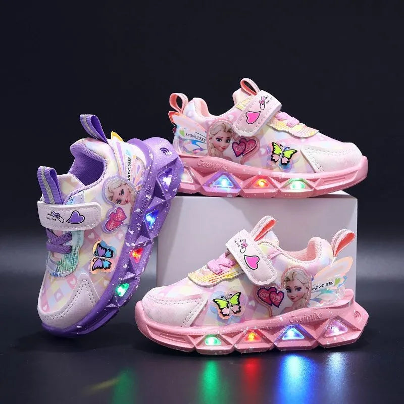 Disney LED Casual Sneakers Lighted Non-slip Pink