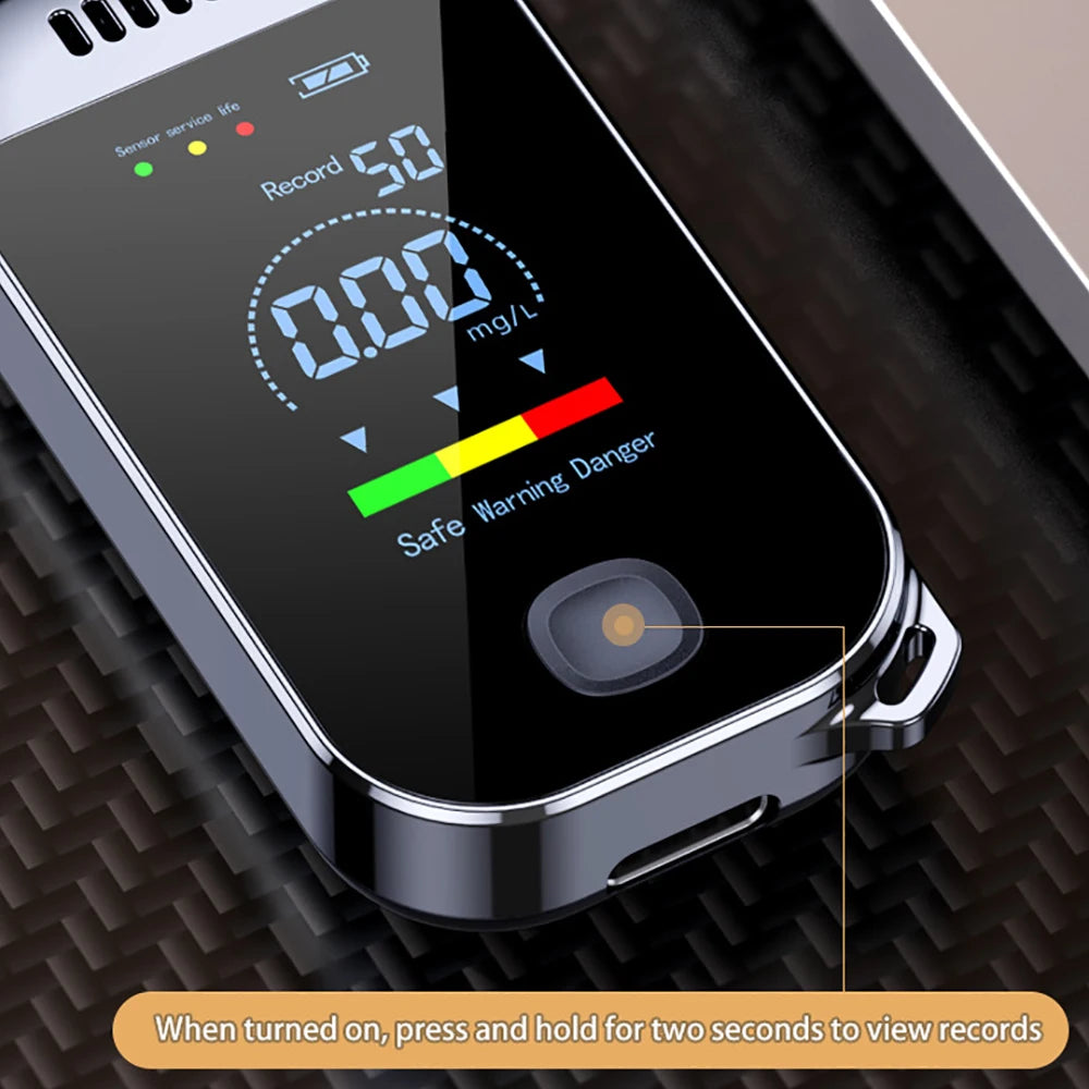 New Portable Digital Breath Alcohol Tester Professional Breathalyzer With LCD Display USB Rechargeable Electronic Alcohol Tester