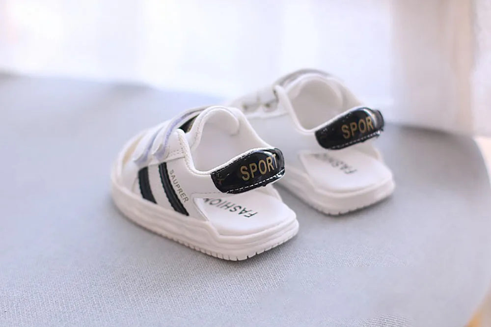 PU Leather Summer Sandals For Children 2024 Trend Fashion Boys Girls Beach Shoes Anti-slippery Soft-soled Toddler Shoes Footwear