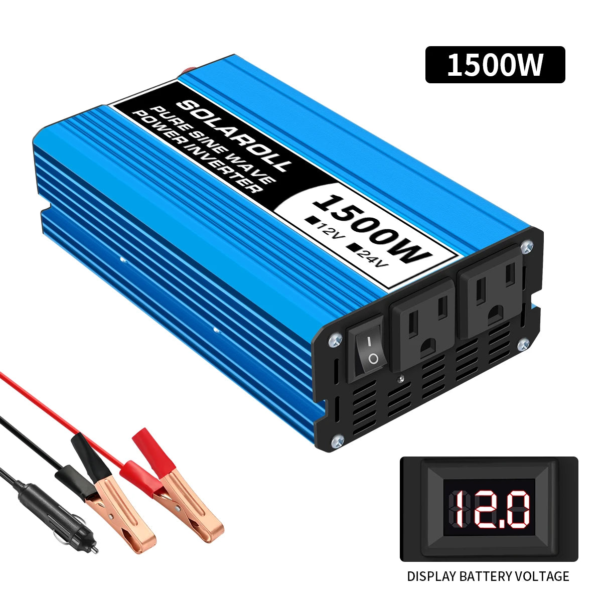 Pure Sine Inverter 3200W DC 12V/24V to AC 110V 60HZ With LCD Digital Display Converter