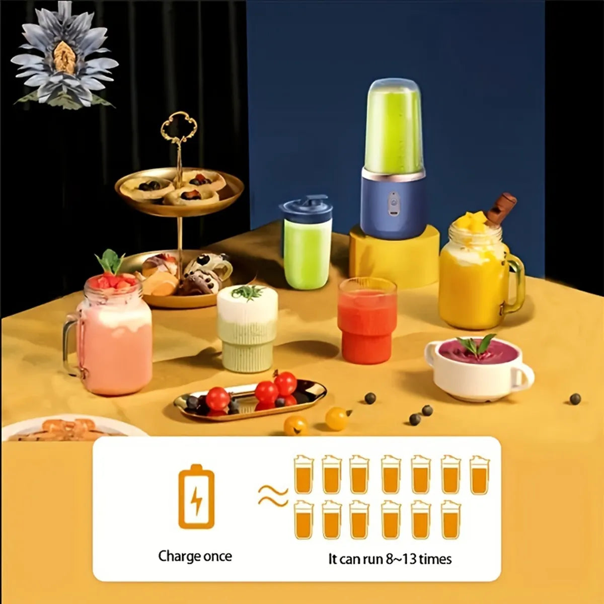 Double Cup Multifunction Usb Fruit Mixers Juicers Pe Juice Maker