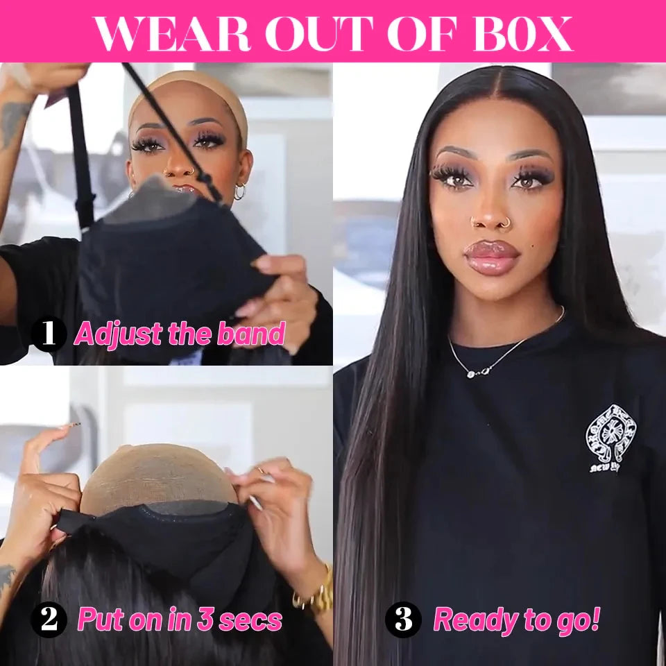 Wear Go Glueless Wig 30 34 Inch Bone Straight 13x6 HD