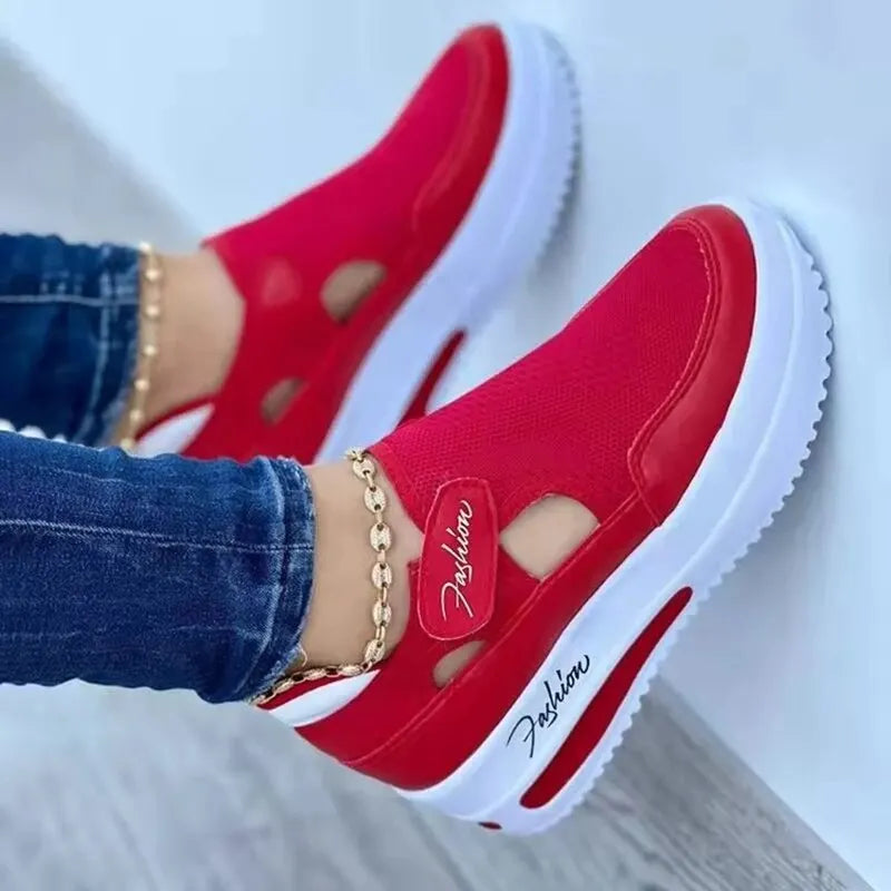 Womens Casual Sneakers Shoes Female Platform Shoes Ladies Shoes Mesh Breathable Comfort Tennis Women Shoes
