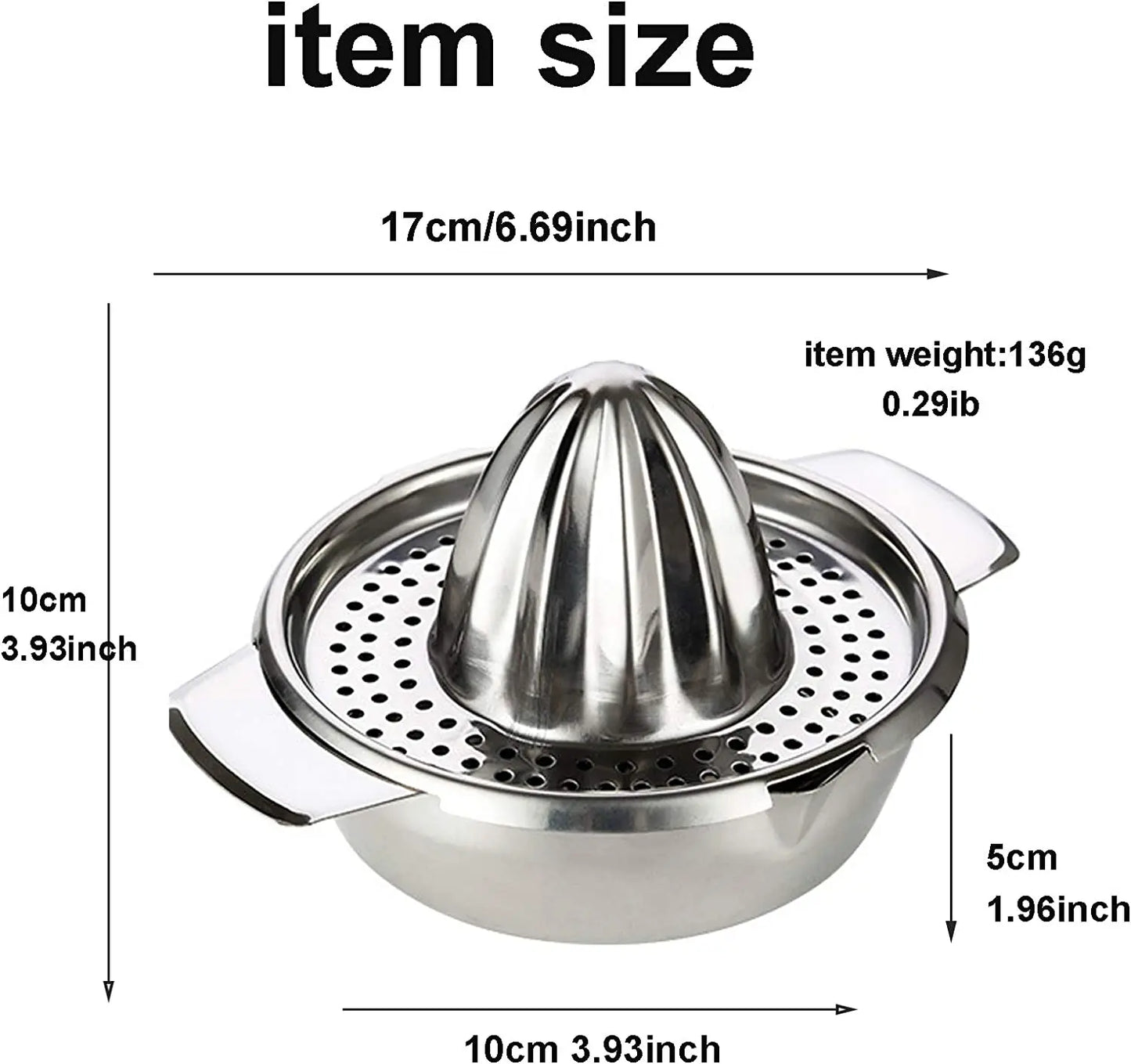 LMETJMA Stainless Steel Lemon Fruit Vegetable Squeezer Cup Kitchen Tool