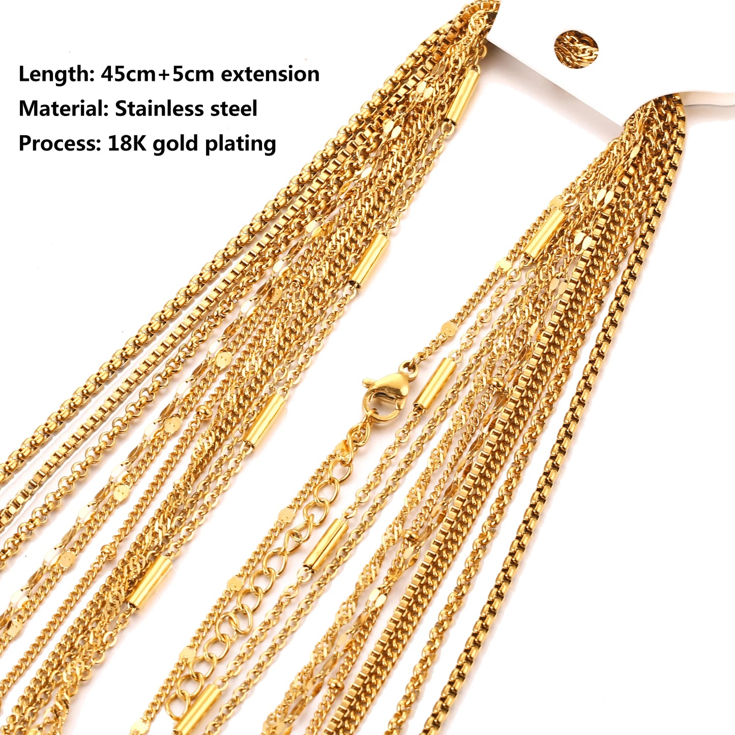 5pcs Stainless Steel Bjustable Chain Lobster Clasp