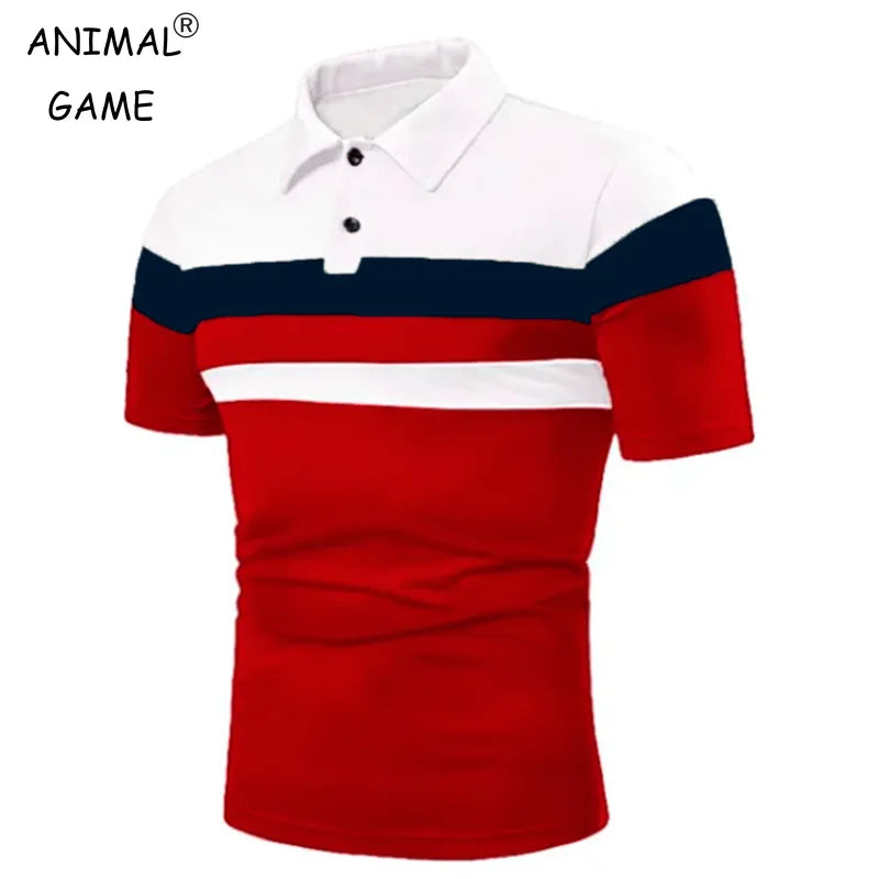 New Summer Luxury Pol Turn-down Collar Business Tee Shirt