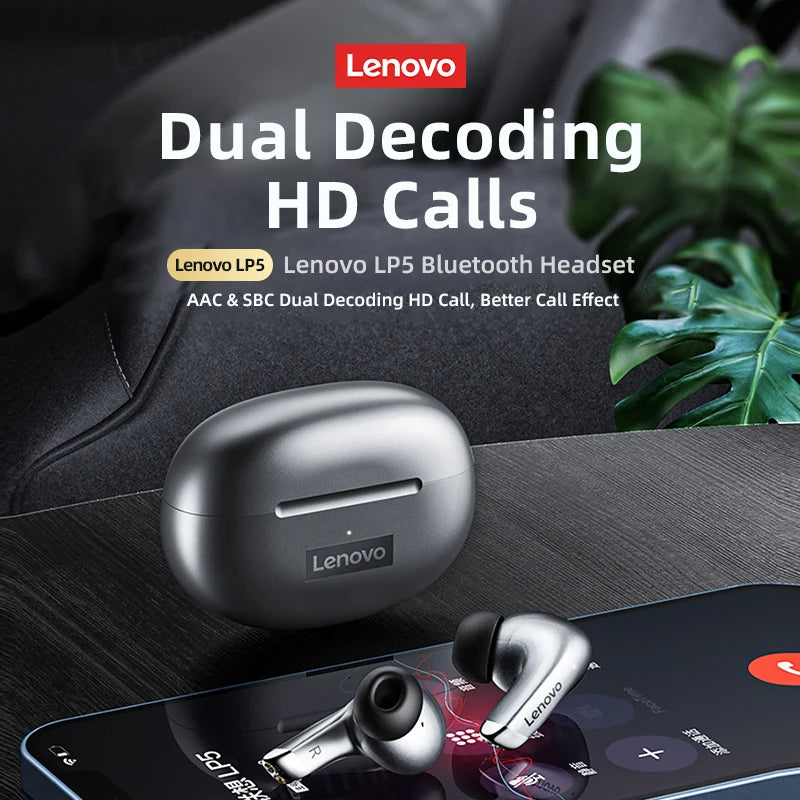 100% Original Lenovo LP5 Wireless Bluetooth Eaphones