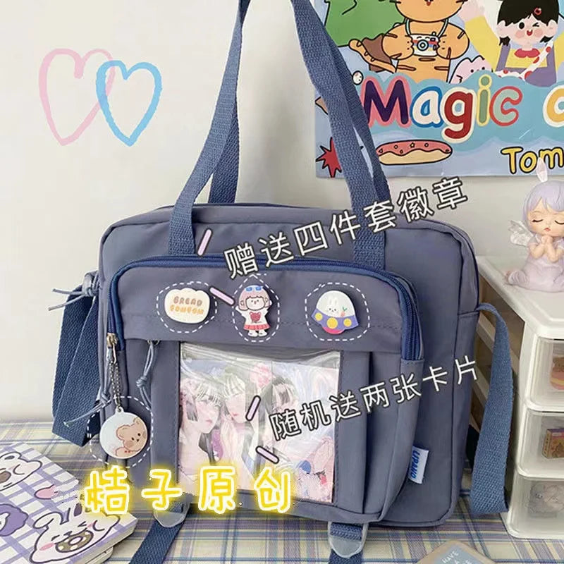 Japanese High School Girls Crossbody Bags Nylon Book Bag