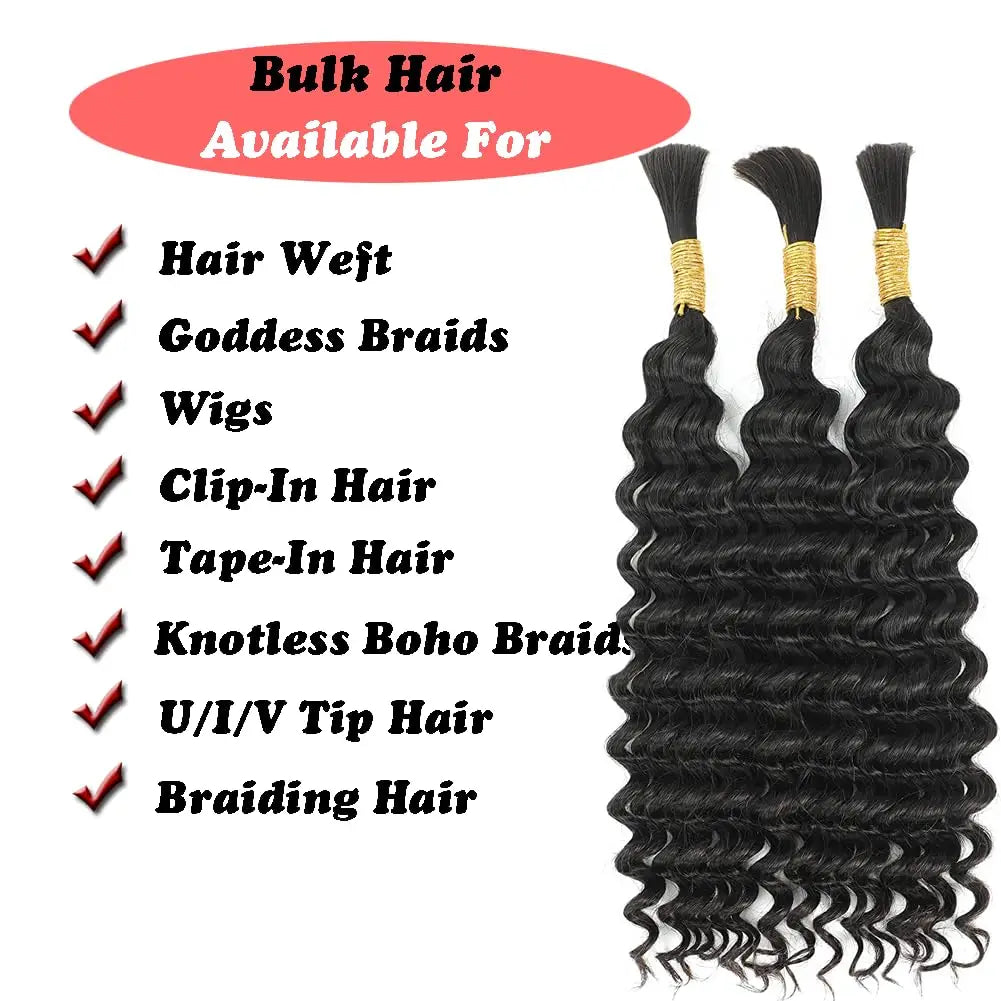 Braiding Hair Human Bulk Hair Deep WaDeep Wave Human