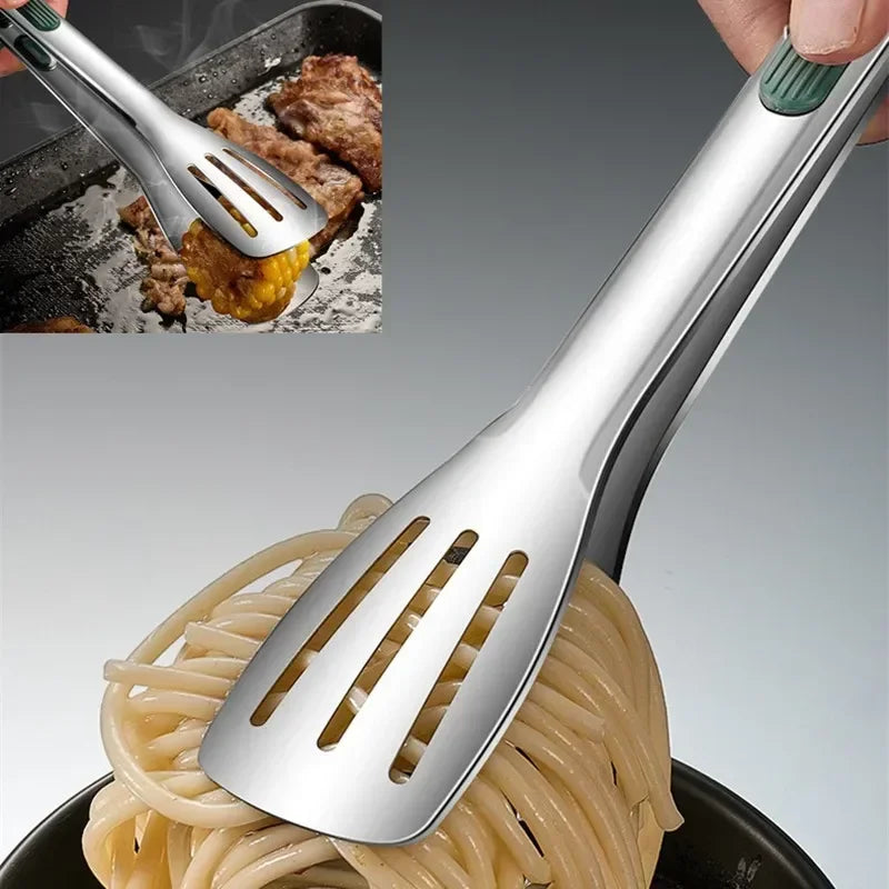 Non-slip Stainless Steel Kitchen Clip Kitchen Food Tongs BBQ Meat Bun Tongs BBQ Buffet Clips Cooking Accessories 7/9/12 Inches