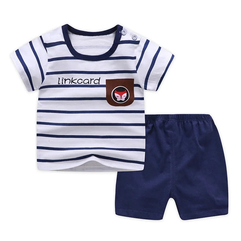 Brand Cotton Baby Sets Leisure Sports Boy T-shirt + Shorts Sets Toddler Clothing Baby Boy Clothes