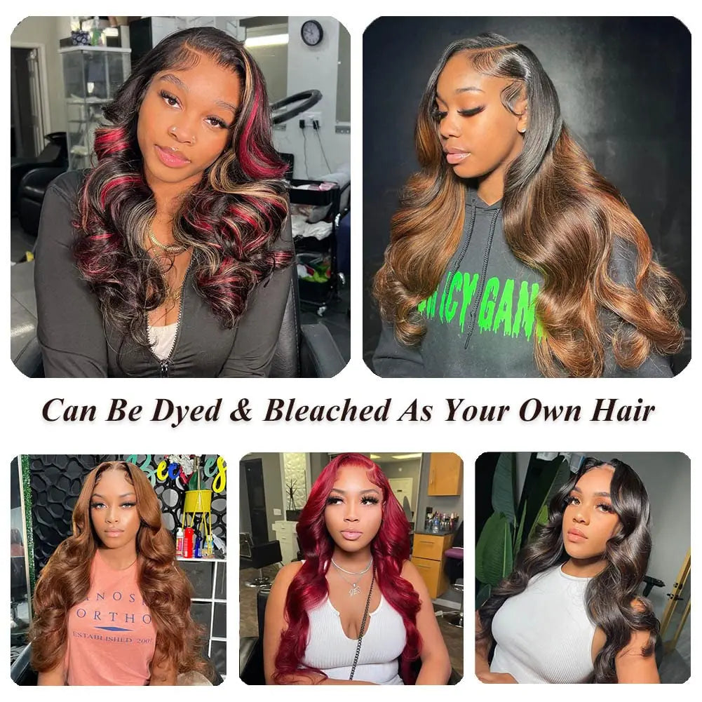 Brazilian Hair Body Wave Wig With Baby Hair Pre Plucked Bleached 13x6