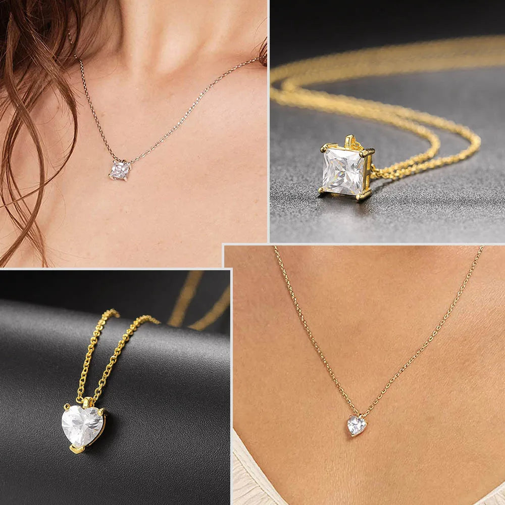 Waterdrop Crystal Pendant Choker Chain on Neck Accessories Jewelry