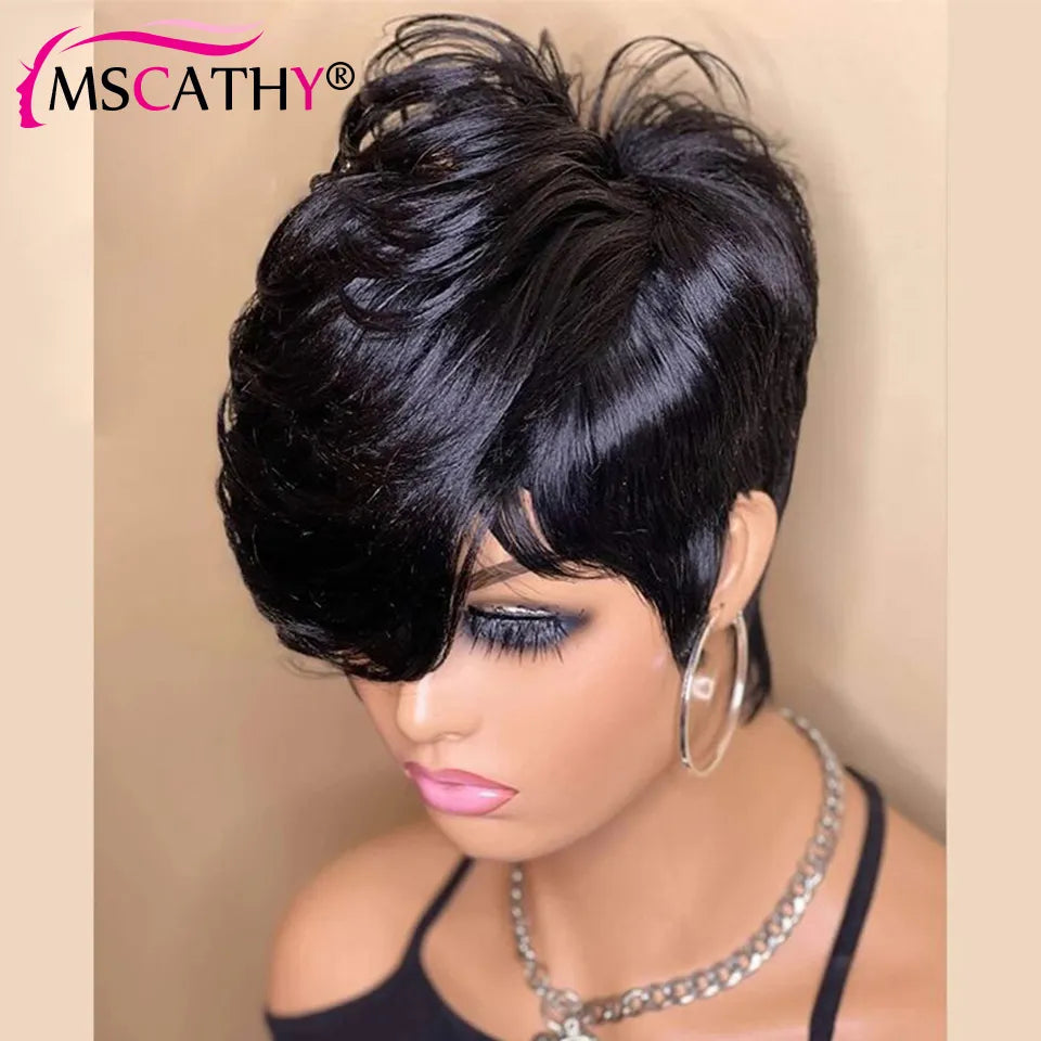 Short Pixie Cut Remy Human Hair Wigs