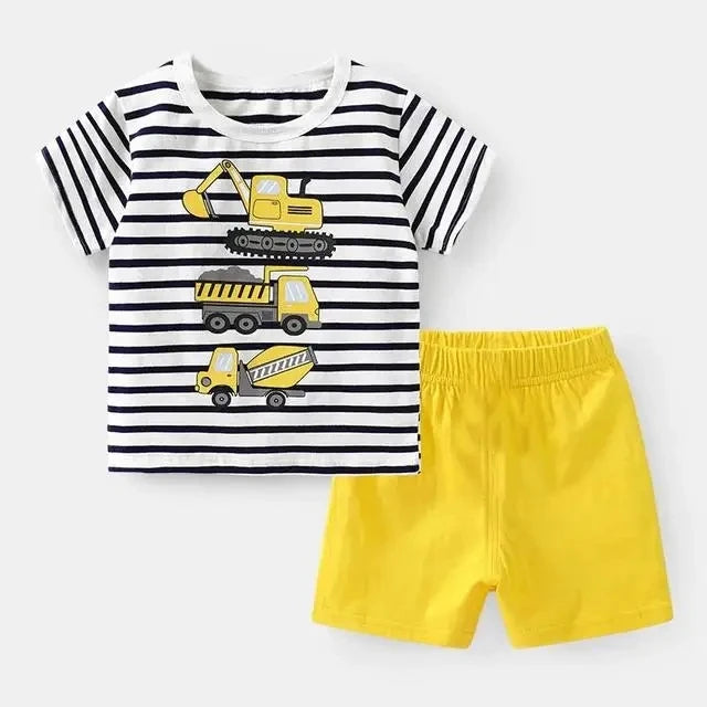 Brand Cotton Baby Sets Leisure Sports Boy T-shirt + Shorts Sets Toddler Clothing Baby Boy Clothes