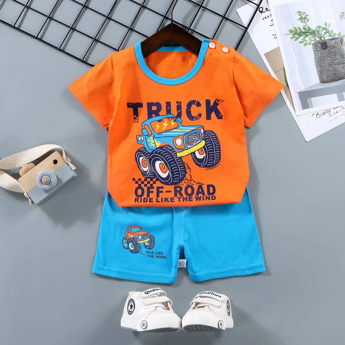 Fashion Kids Clothes Boys Girls Sets Cloths T-shirt Shorts