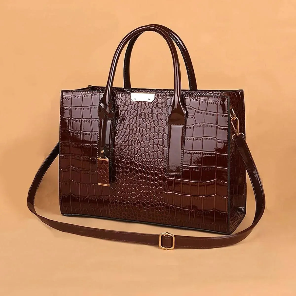 Luxury Handbag Crocodile PU Patent Leather Crossbody Bag