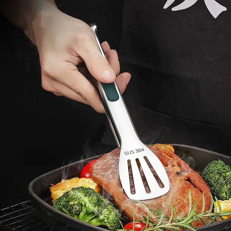 Non-slip Stainless Steel Kitchen Clip Kitchen Food Tongs BBQ Meat Bun Tongs BBQ Buffet Clips Cooking Accessories 7/9/12 Inches