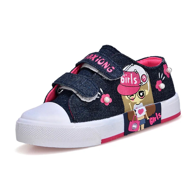 Children's Canvas Shoes eathable Toddler Flat Sneakers 21-38 Size