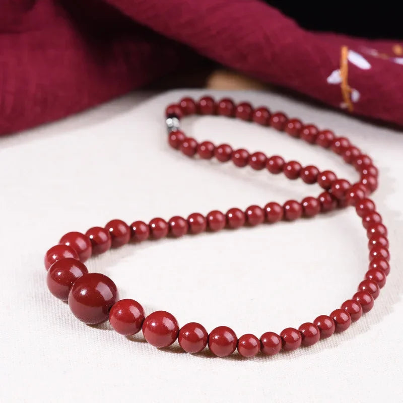 Purple Gold Sand New Year Red Rope Clavicle Chain Fairy High Sense Ornament to Give Mom Cinnabar Necklace Rough Stone