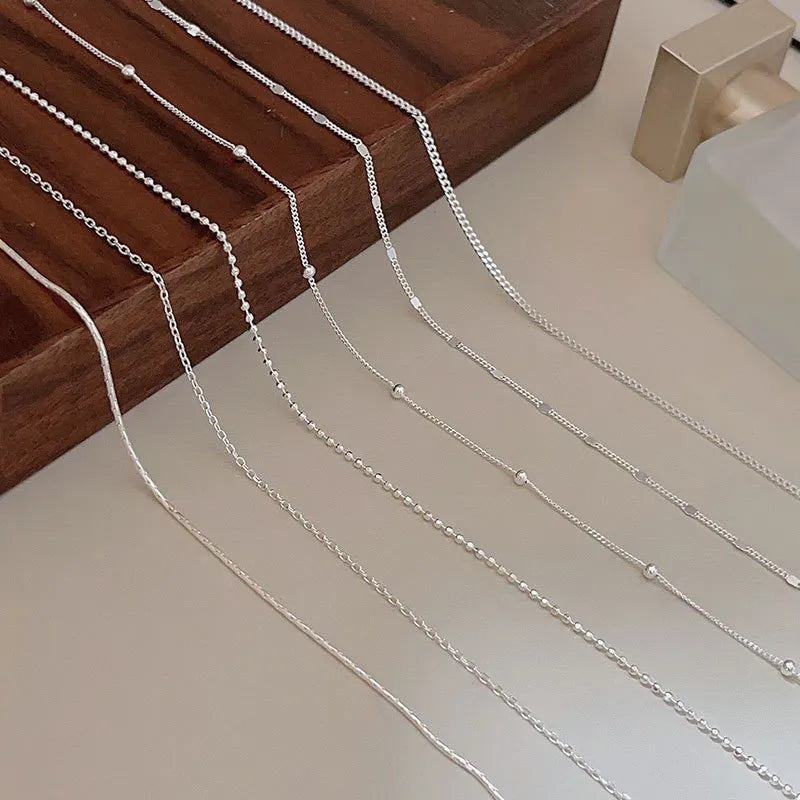 925 Sterling Silver Multiple Options Necklace Simpe