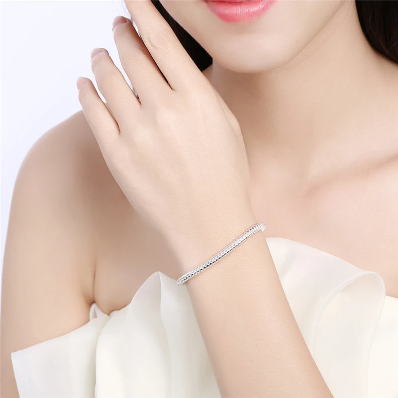 Suyixian 925 Sterling Silver 3mm Snake