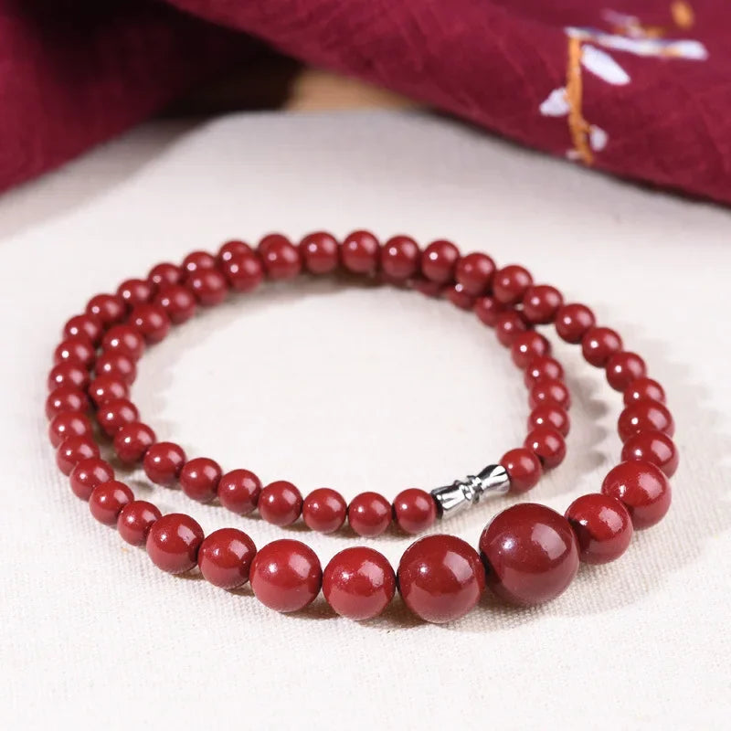 Purple Gold Sand New Year Red Rope Clavicle Chain Fairy High Sense Ornament to Give Mom Cinnabar Necklace Rough Stone