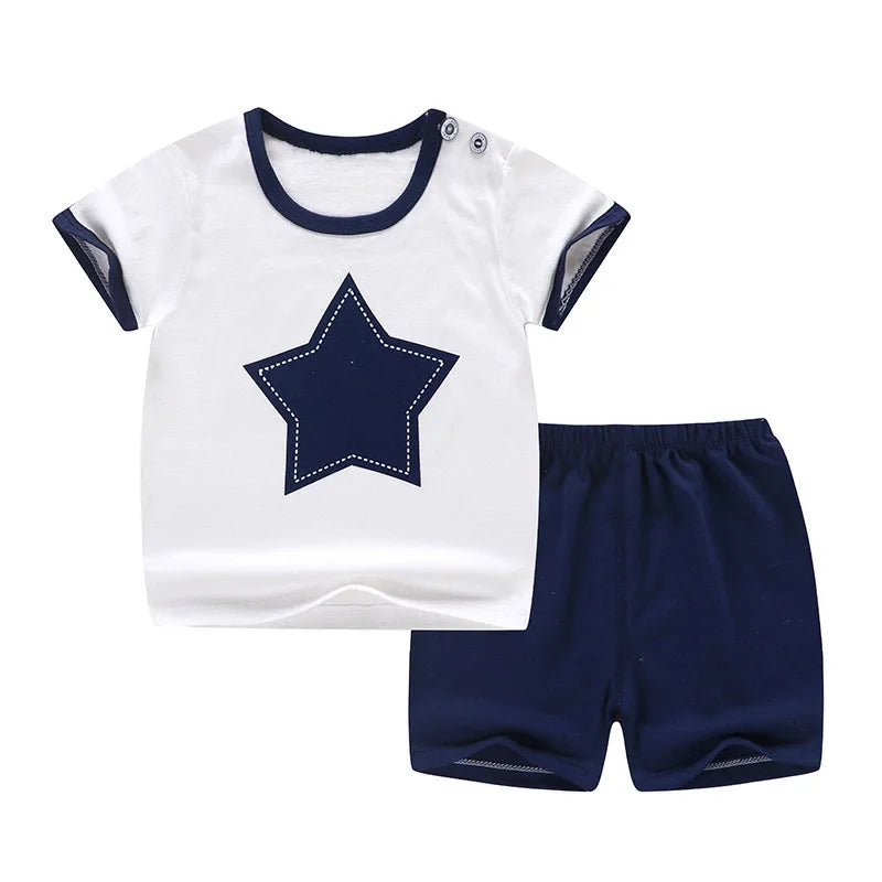 Brand Cotton Baby Sets Leisure Sports Boy T-shirt + Shorts Sets Toddler Clothing Baby Boy Clothes
