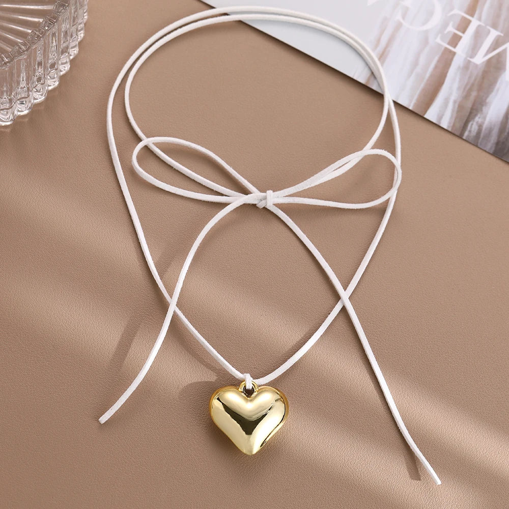 Diy Jewelry Goth Black Velvet Big Heart Pend