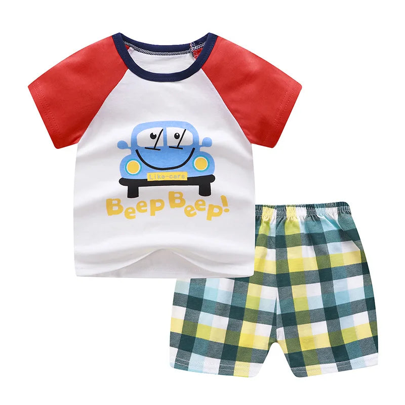 Brand Cotton Baby Sets Leisure Sports Boy T-shirt + Shorts Sets Toddler Clothing Baby Boy Clothes